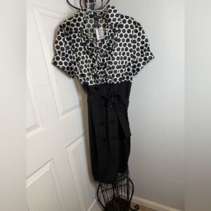 Chic Black and White Polka Dot Dress